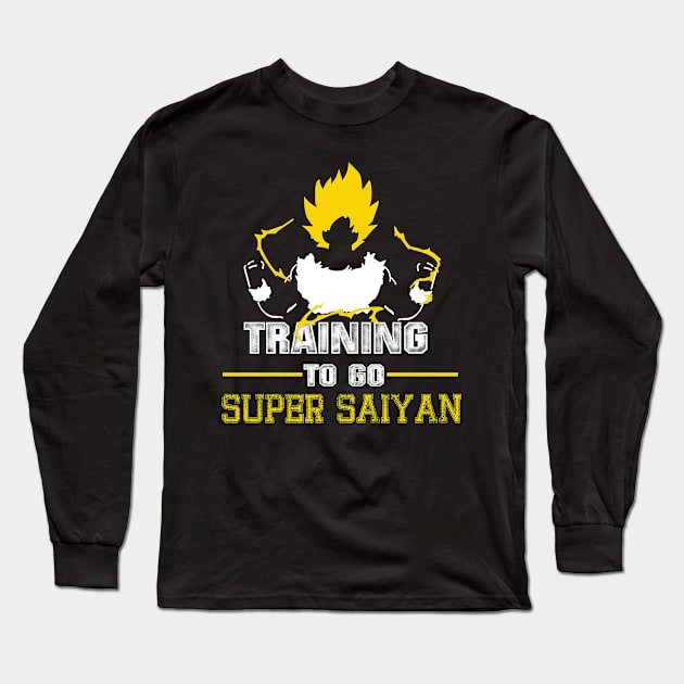 Training To Go Super Saiyan GoKu Long Sleeve T-Shirt by minhhai126